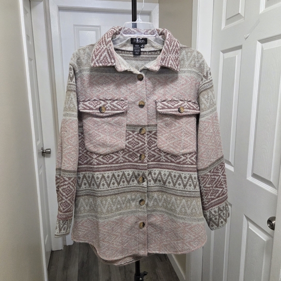 Papillion Jackets & Blazers - Papillion Tribal Aztec Printed Shacket Jacket
